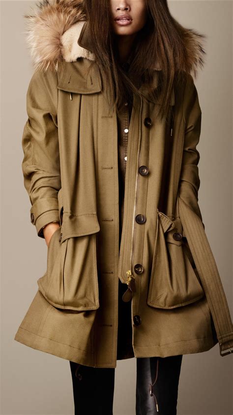 women's burberry parka|burberry parka women's.